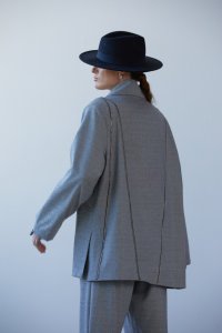 Lofibuy | Fermuar Detaylı Unisex Tie Collar Oversize Takım - Piramit
