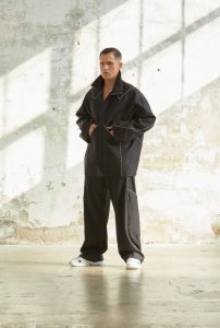 Unisex Ekoseli Fosfor Şerit Detaylı Oversize Premium Spor Takım - Peri